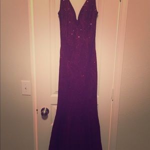 Burgundy Cocktail Mermaid Tail Dress